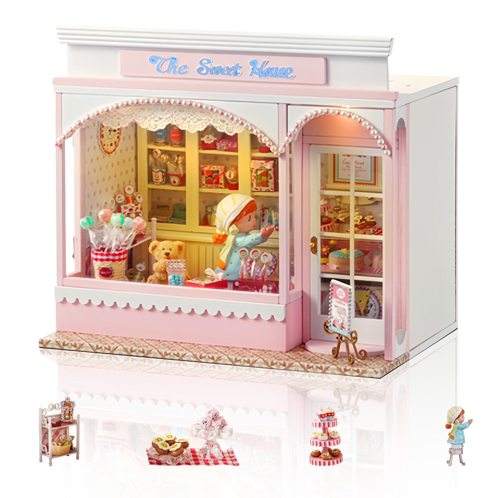 Foyucool DIY Miniature House Kit  Dollhouse Kit with Furnitures  Mini House Making Kit for for mature-themed to Building  Home Decorations Birthday Gifts for Family and Friends  Sweet House