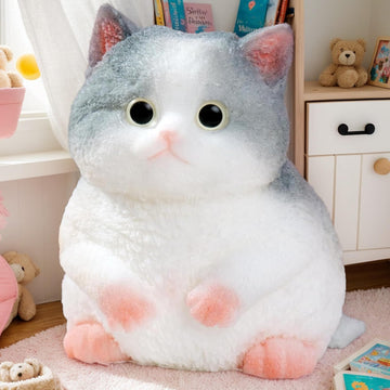 YJPPDD Big taba Squishy Cat  Handmade Squishy Cat for mature-themed/Kids  Stress Relief Cute & Soft Cat Design  Perfect Squeeze Toys Gift for Relaxation and Fun (Blue Cat)