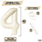 Katchon, Giant Cream White 4 Balloon Number - 40 Inch | Number 4 Balloons For Birthdays | 4Th Birthday Decor For Party | Creme Number 4 Balloon | 4 Year Old Balloon For 4Th Birthday Party Supplies