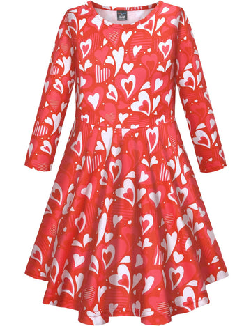 Cosland Valentines Dress For Girls Kids Heart Dresses, Heart, Medium