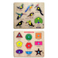 GREST Mini Wooden Shape, Colors and Birds Puzzle with Knobs, Educational and Learning Game for Kids