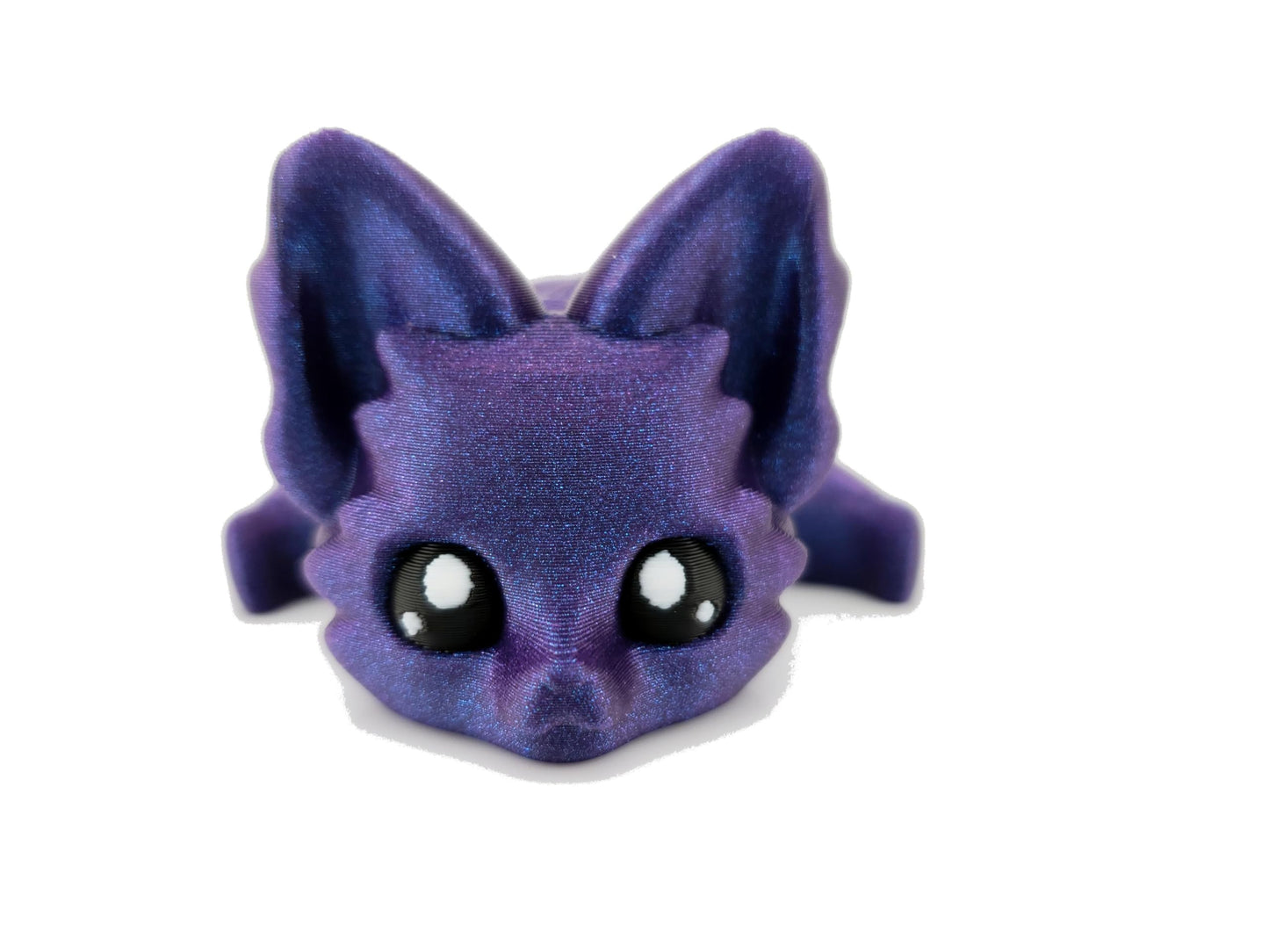 Cute Fox Desk Buddy, Articulated 3D Printed Fidget, 7.5 Inches, Authorized Seller (Nebula Purple)