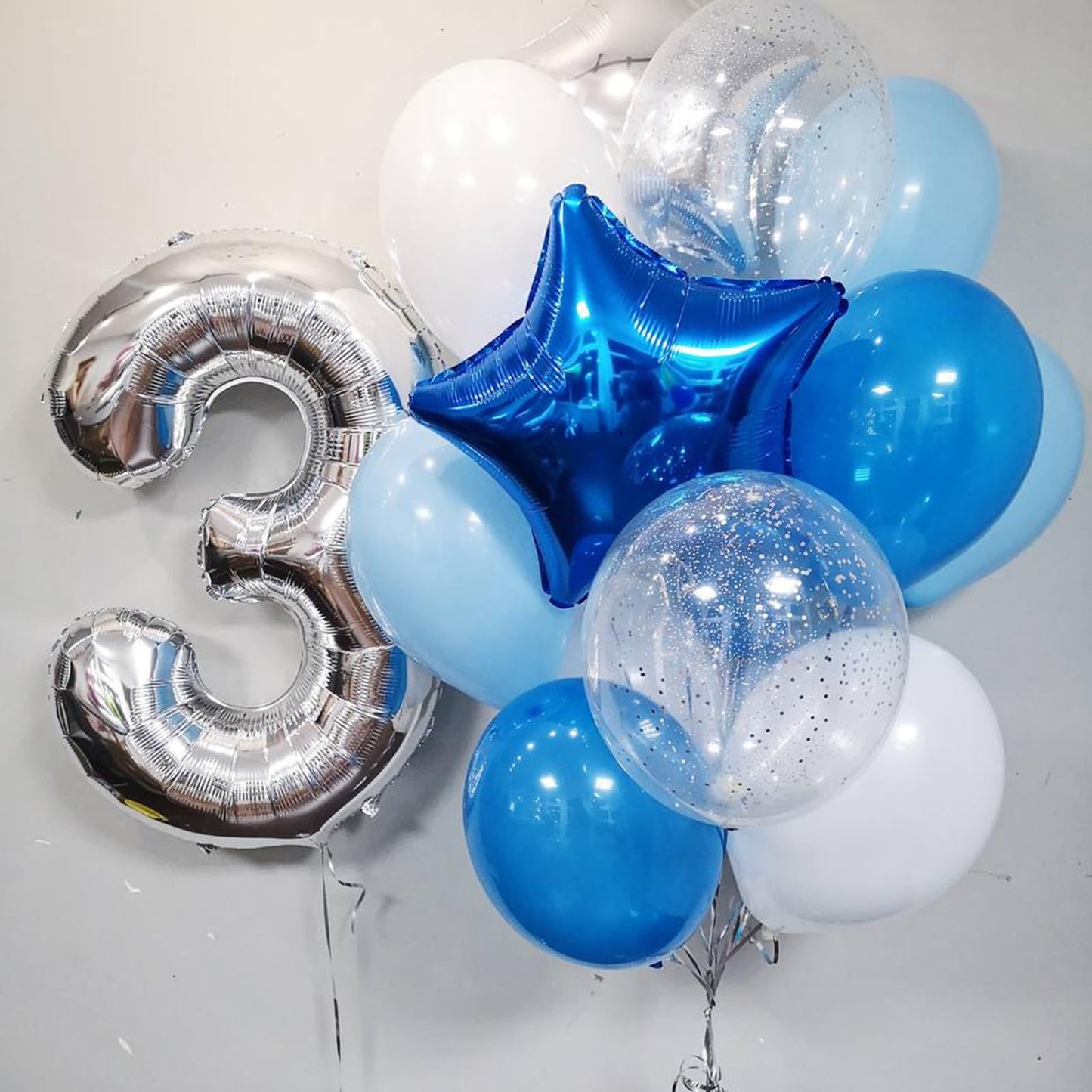 Paready Blue Balloons Set, 60 Pcs 12 Inch Pearl & Metallic Blue, Rubber Baby Shower & Birthday Decorations