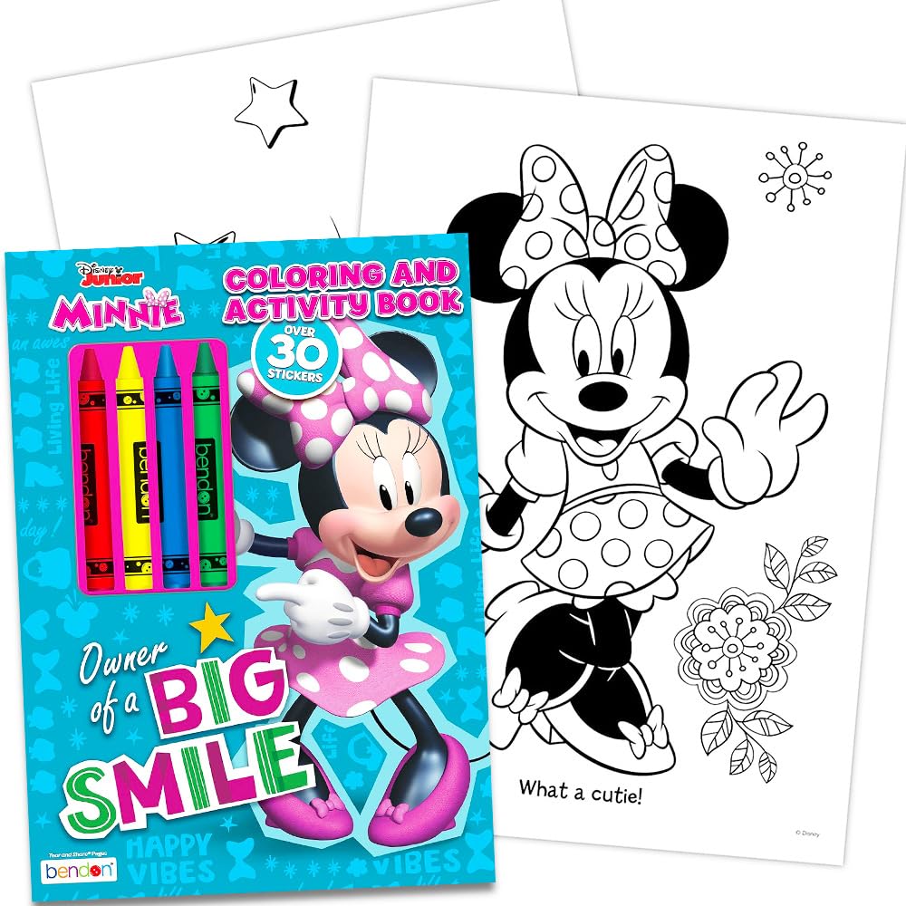 Disney Minnie Mouse Coloring Book Bundle -- 3 Pack Coloring Books with Stickers (Minnie Mouse Party Supplies Pack)