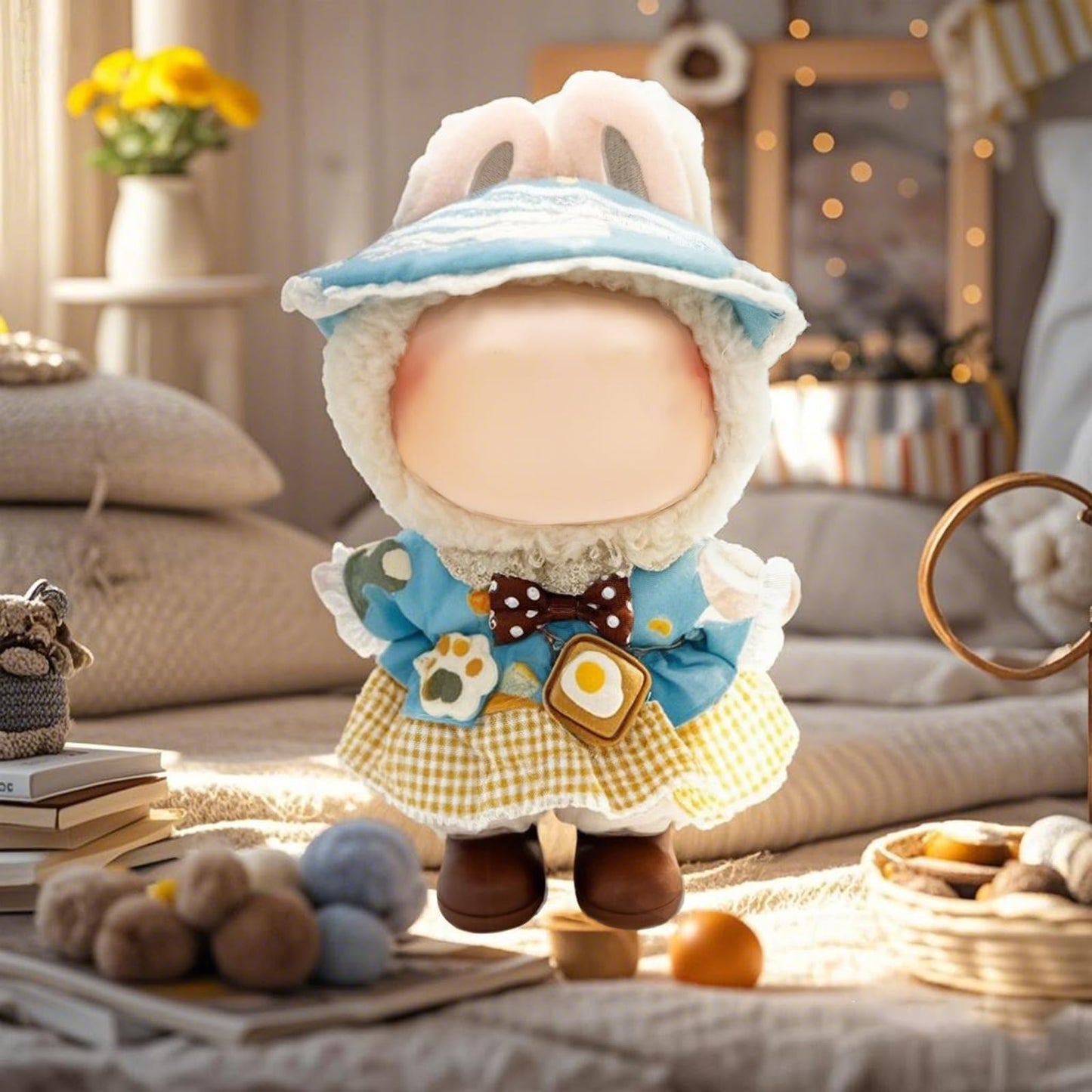 Eayaele Clothes for Labubu - 3PC Set with Shoes for 6.7 Inches Doll  enhanced Outfit with Accessories  Stylish Clothes for Labubu (NO Doll)(LBB-21)