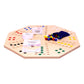 AmishToyBox.com Travel Marble Chase Wooden Board Game Set - Double-Sided 23" Board, Includes Carry Bag, Marbles, Cards - Beige