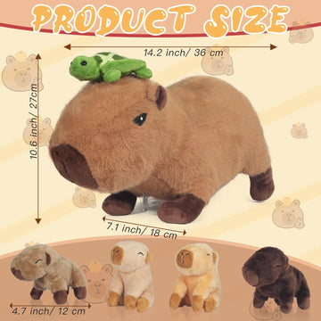5 In 1 Capybara Plush, 14.2 Inches Capybara Stuffed Animal With Babies Inside Mommy Capybara Plush Pillow With 4 Baby Capybara P