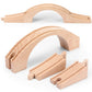Kigley Wood Train Track Expansion Wooden Train Track Accessories Wooden Train Bridge for Most Major Toy Trains Railway