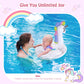 Moko Inflatable Pool Float-Cute Glitters Sequin Unicorn Swim Tube Rings Inflatable Swimming Toys Floaties Fun Summer Water Float