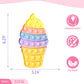 Kids Push Bubble Fidgets Toys, Cute Ice Cream Cone Sensory Toy Gift for Toddler Boys Girls Age 3 4 5-7 Party Favors Classroom Pr