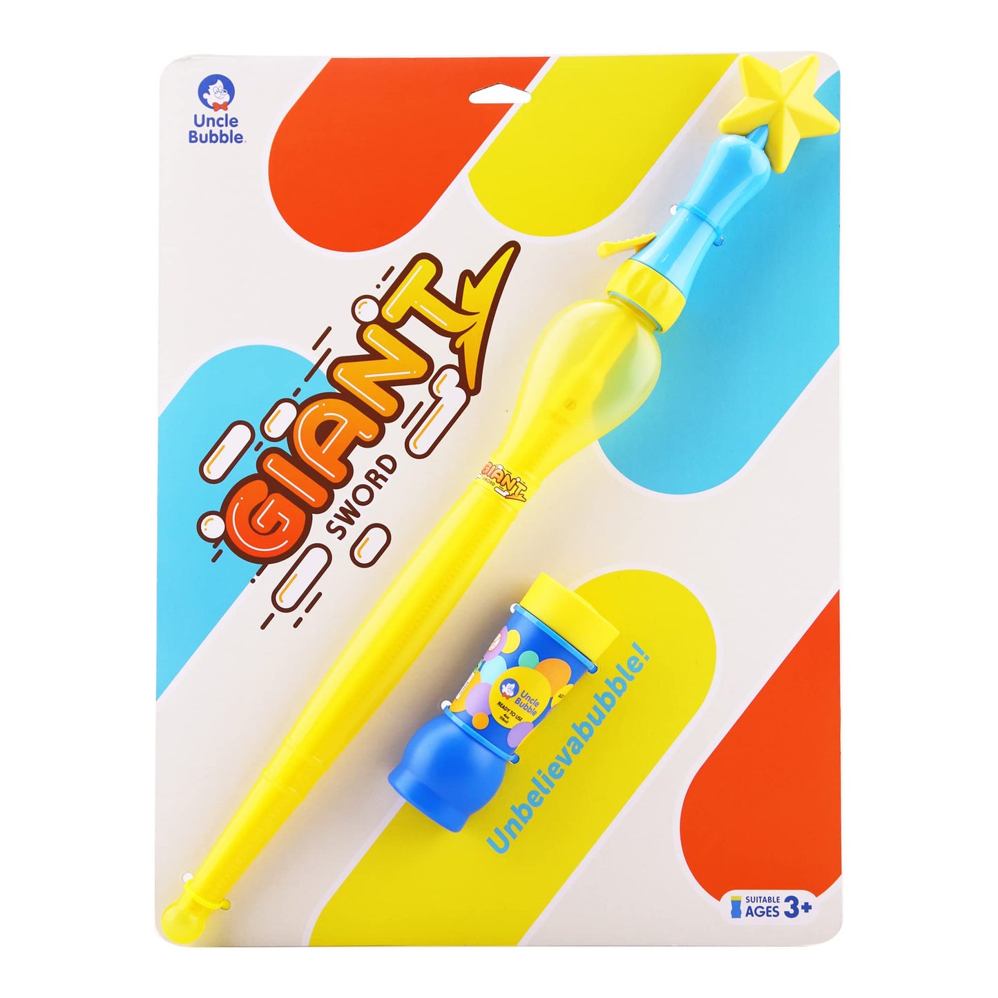 Uncle Bubble Small Bubble Wand decorative replica blade | 3-Piece Set Includes Wand  Bubble Liquid and Plastic Sheath | Outdoor Toy for Kids  Boys  and Girls