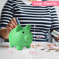 PJDRLLC Large Piggy Bank - Unbreakable Plastic Coin Bank for Kids, Green, Model FD-61