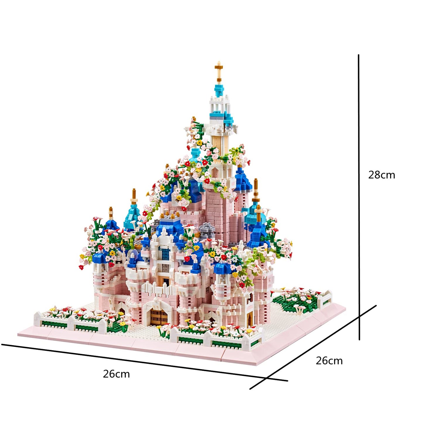 Kadablk Castle Micro Blocks Building Set, 4000+ PCS, Pink, Model 7830, Plastic - Ideal for Adults and Teens