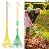 2Pcs Kids Rake Garden Tool Set Toy,Child Size Lawn Small Rakes and Garden for Leaves,Wooden Gardening Toy Rakes with Detachable 