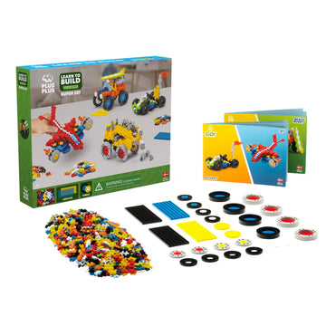 Plus Plus - Go! Learn To Build Vehicles Super Set, 800 Pieces - Construction Building Stem/Steam Toy, Interlocking Mini Puzzle B