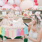 Handmade Boho Macaron High Chair Banner & Hat - Pink Decorations for Girls 1st Birthday - Crown & Cake Topper