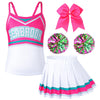 Matagami Kids Girls Cheerleader Costume For Birthday Halloween Party Cosplay 5T 6T Rose