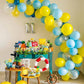 Yellow Blue Clear Balloon, 60 Pcs 12 Inches Metallic Blue Sponge Theme Balloons For Kids Cartoon Sponge Party Decorations Birthday Balloons Baby Shower Engagement Party Supplies