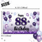 LASKYER Happy 88th Birthday Decorations,88th Purple Balloon Large Birthday Banner Backdrop Sign,88 Years Old Bday Party Supplies