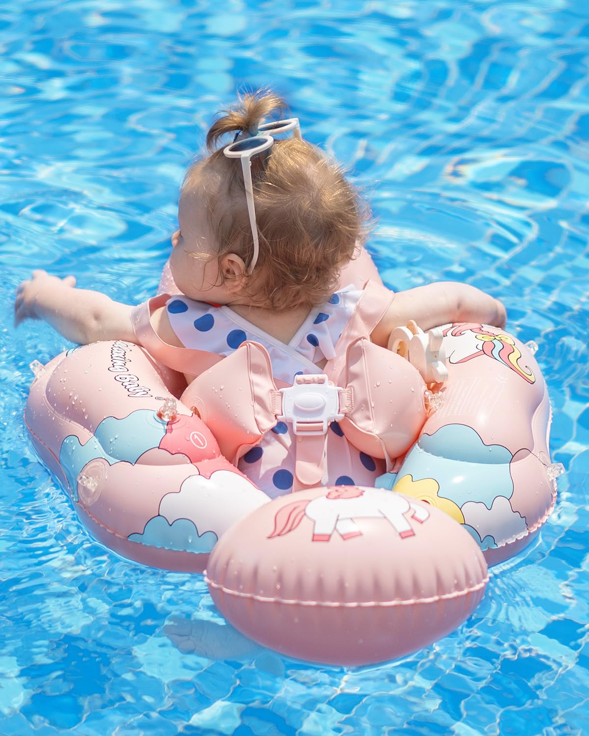 Relaxing Baby - Swimming Ring With Adjustable Seat Pocket,Removable Floating Ball,New Upgrade Baby Swim Ring For Ages 6-36 Months Infant Toddler