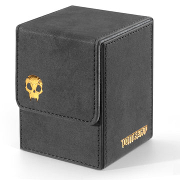 Tombert 150+ Premium Deck Box For Mtg, Ptcg, Large Capacity With 2 Dividers, Fits 150+ Sleeved Cards Tcg Trading Card Games (Gol