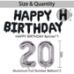 Naninuneno 20Th Black Silver Birthday Party Decorations For Men Women, Happy 20 Birthday Party Supplies With Black Happy Birthda