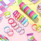 Inbagi 24 Pcs Building Block Bracelet for Kids 6 Color Silicone Wristband Rubber Bracelet Bulk Pastel Stretch Wristband for Buil