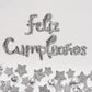Silver Feliz Cumpleanos Small Letters Conjoined Balloons Feliz Cumpleanos Balloon Happy Birthday Balloons Birthday Banner Decora