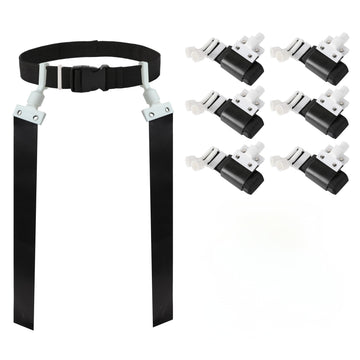 Gameday- 6 Player Pop Flag Football Set-Complete W/Flags, Belts And Carry Backpack (Black)