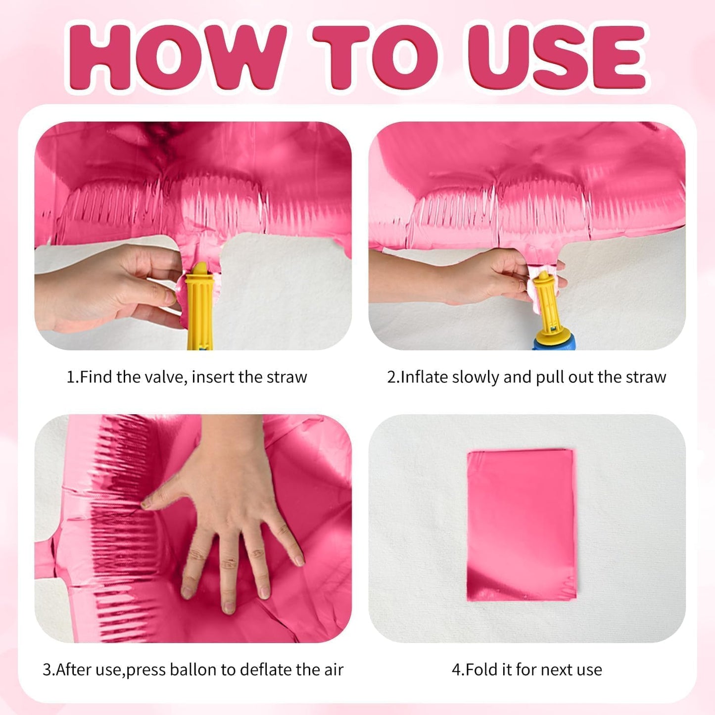 12 Pcs Heart Balloons, 18 inch Pearl Pink Heart Shaped Balloons, Big Heart Helium Balloons, Heart Love Foil Balloons for Wedding