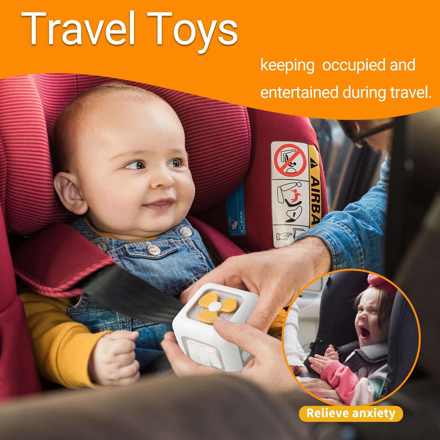 Umeile Montessori Busy Cube For Toddlers 1-3,Car Travel Toys Busy Board Activity Cube,Learning Stocking Stuffers Educational Bir