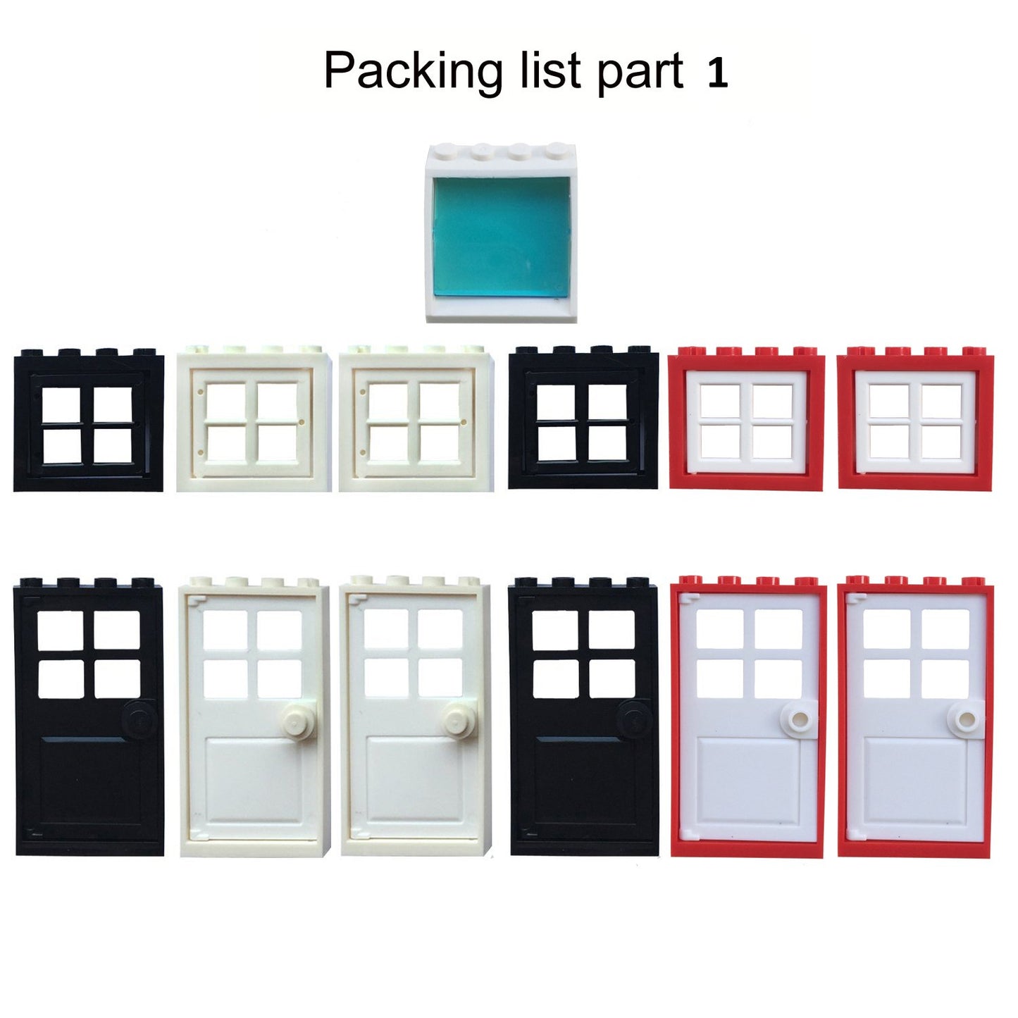 161 Pieces Education Building Bricks Block Windows, Doors And Roof Tiles Set - Comptible Major Brands