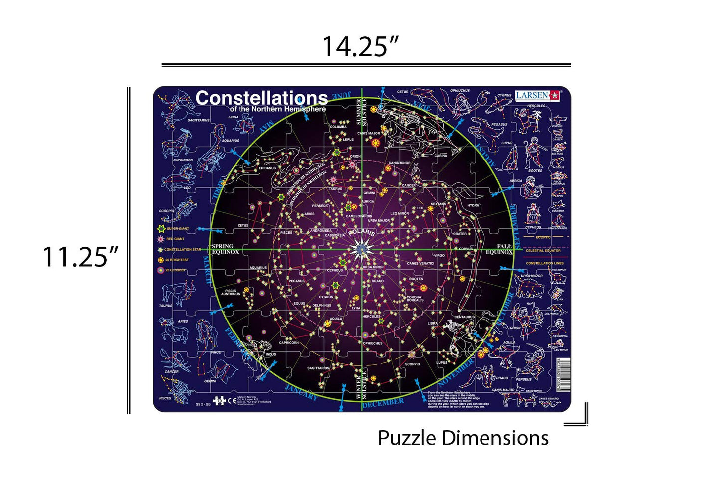 Larsen Puzzles Constellation 70 Piece Children'S Educational Jigsaw Puzzle