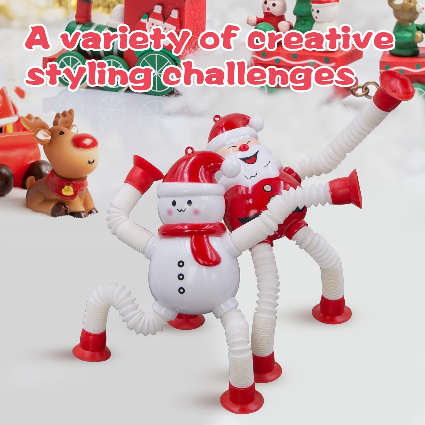 Pop Tubes Robot Fidget Toys for Kids, 8Pack Fidget Sensory Stretchy Toys for Ages 3 4 5 6 7 8 9 10 Fidget for Stress and Anxiety