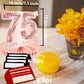 Happy 75th Birthday Rose Gold Table Honeycomb Centerpieces Balloons Theme Decor Table Decorations Table Toppers for Girls Women