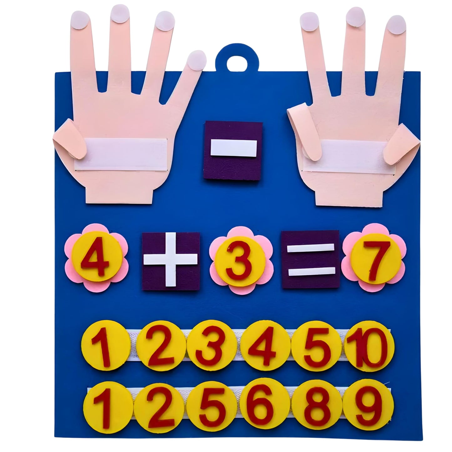 Montessori Kindergarten Math Toys Felt Finger Math Numbers W/Hanging Loop, Felt Boards For 3+, Math Games For Kindergarten, Home