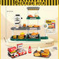 71pcs Pretend Play Fast Food Toys - Cash Registerfor Kids,Perfect Mini Toy Food Set for Kids Kitchen,Play Food for Kids Ages 3 4