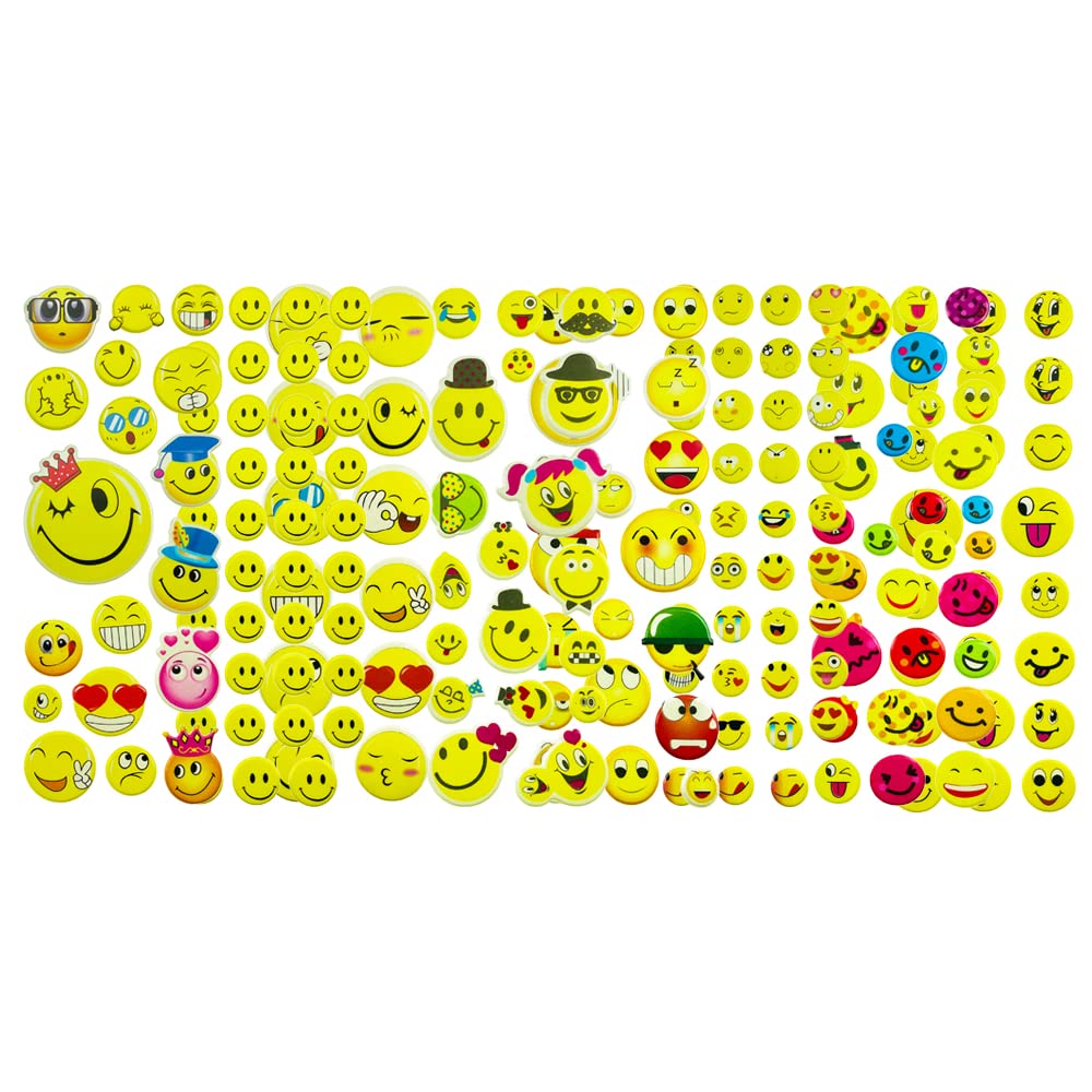 SIX VANKA 3D Puffy Stickers for Kids - 8 Sheets, Happy Smile Face, Fun and Colorful Design