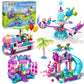 Hogokids Girls Theme Park Building Set - 638 Pieces Friends Ice Cream Truck Building Block Kit 4 In 1 Model Princess Water Park Slide Toys For Kids Girls Boys Aged 6 7 8 9 10 Years Old