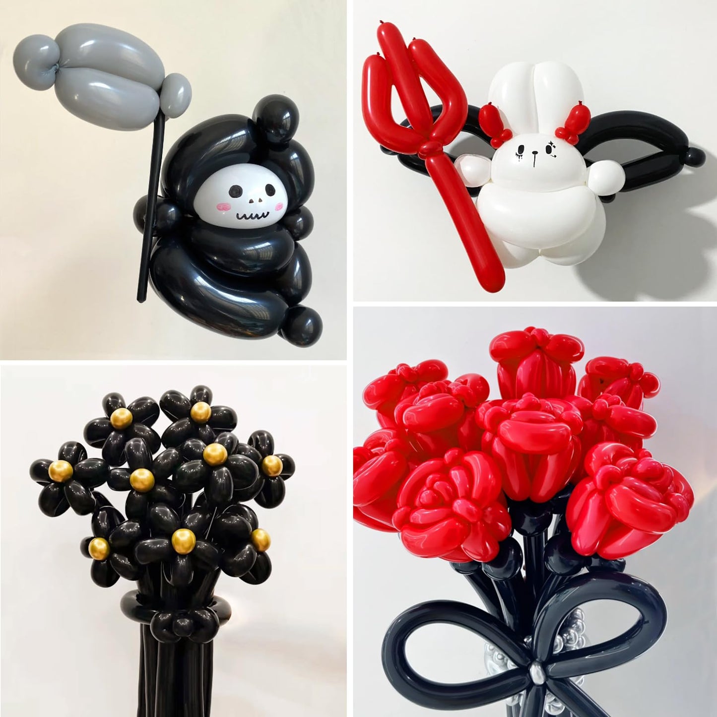 Hykjnbw Black Long Balloons For Balloon Animals, 260 Balloons Art Kit For Twisting, Skinny Modeling Balloons Supplies For Birthd