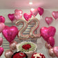 12 Pcs Heart Balloons, 18 inch Pink Heart Shaped Balloons, Big Heart Helium Balloons, Heart Love Foil Balloons for Wedding Baby