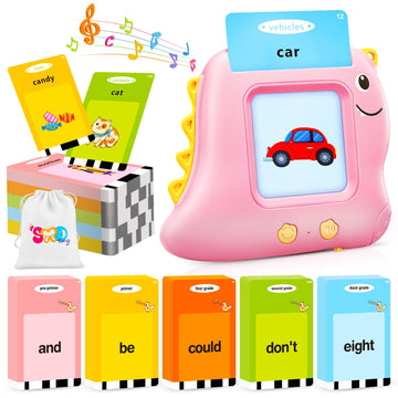 Timingsxd Talking Flash Cards For Toddlers, 540 Sight Words Flash Cards Speech Therapy Toys - Learning Educational Gifts For Age 1 2 3 4 5 6 Years Old Boys And Girls(540 Sight Words_Pink)