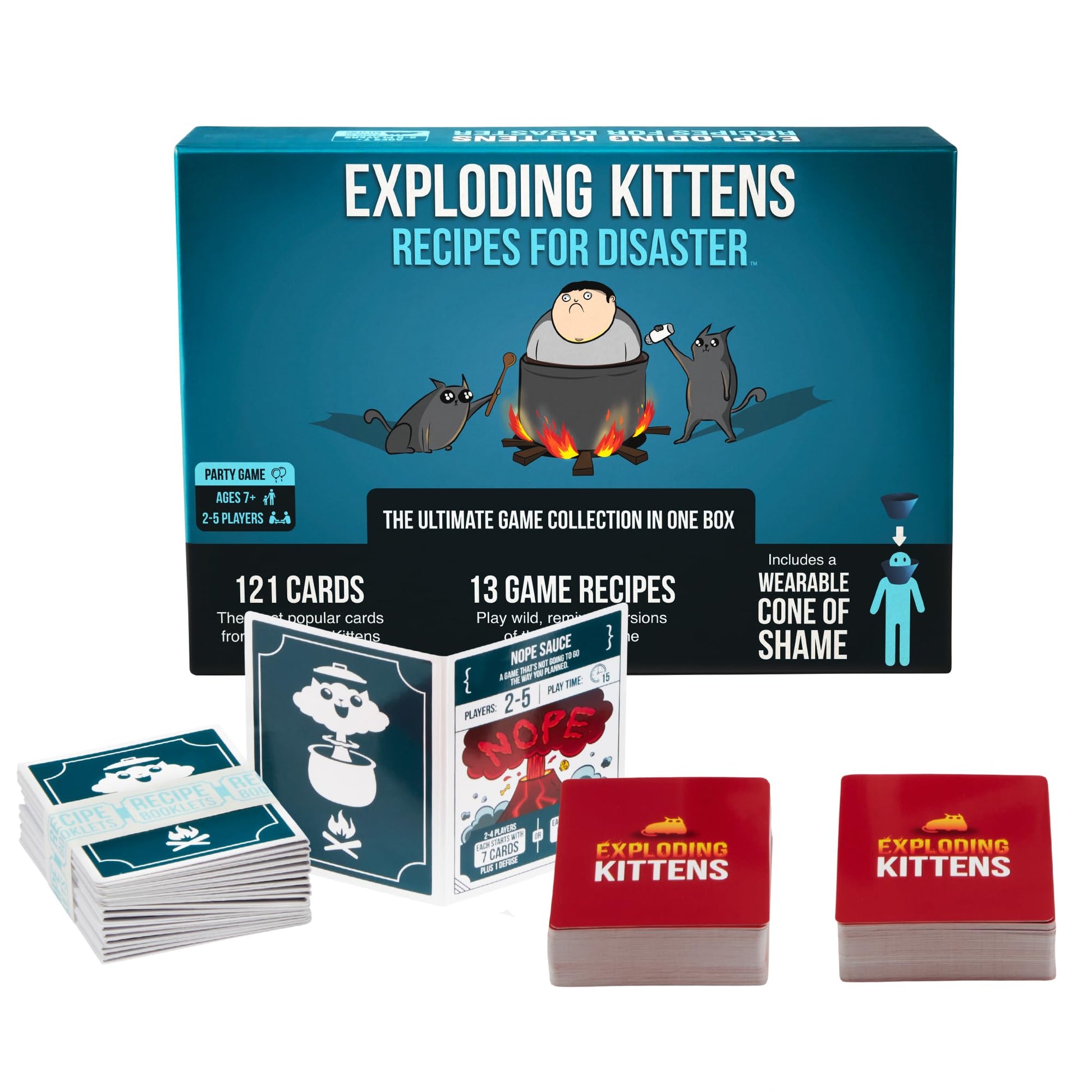 Exploding Kittens Recipes for Disaster - 2-5 Players - Ages 7+ - 15 Minutes to Play - Deluxe High Stakes Card Game - Party Game  Family Game Night  Kid and mature-themed Card Game
