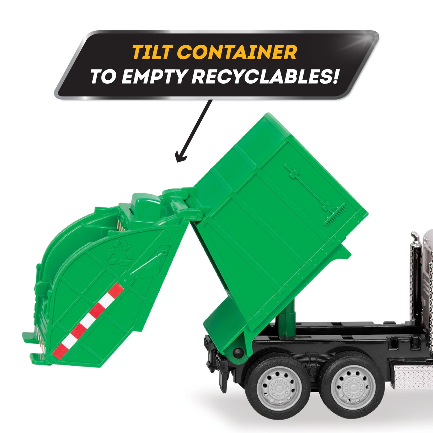 Driven by Battat - 7-Inch Work Vehicle Toy with Lights & Sounds, Movable Parts, Educational Truck for Boys & Girls, Durable Desi