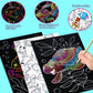 JUNQIU Scratch Art for Kids, Rainbow Scratch Paper Art Set - Ocean, Arts and Crafts for Kids Ages 4-8 Girls Boys, Kids Activity