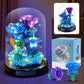 ZQJKLE Blue Rose Bouquet Building Set with LED Light, 630 Pcs, Perfect Gift for Mother's Day, Valentine's, Birthday, Christmas