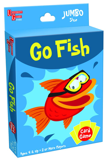 University Games Go Fish Jumbo Card Game - Colorful Animal Cards for Kids Ages 4+, Educational Fun, Model 01592