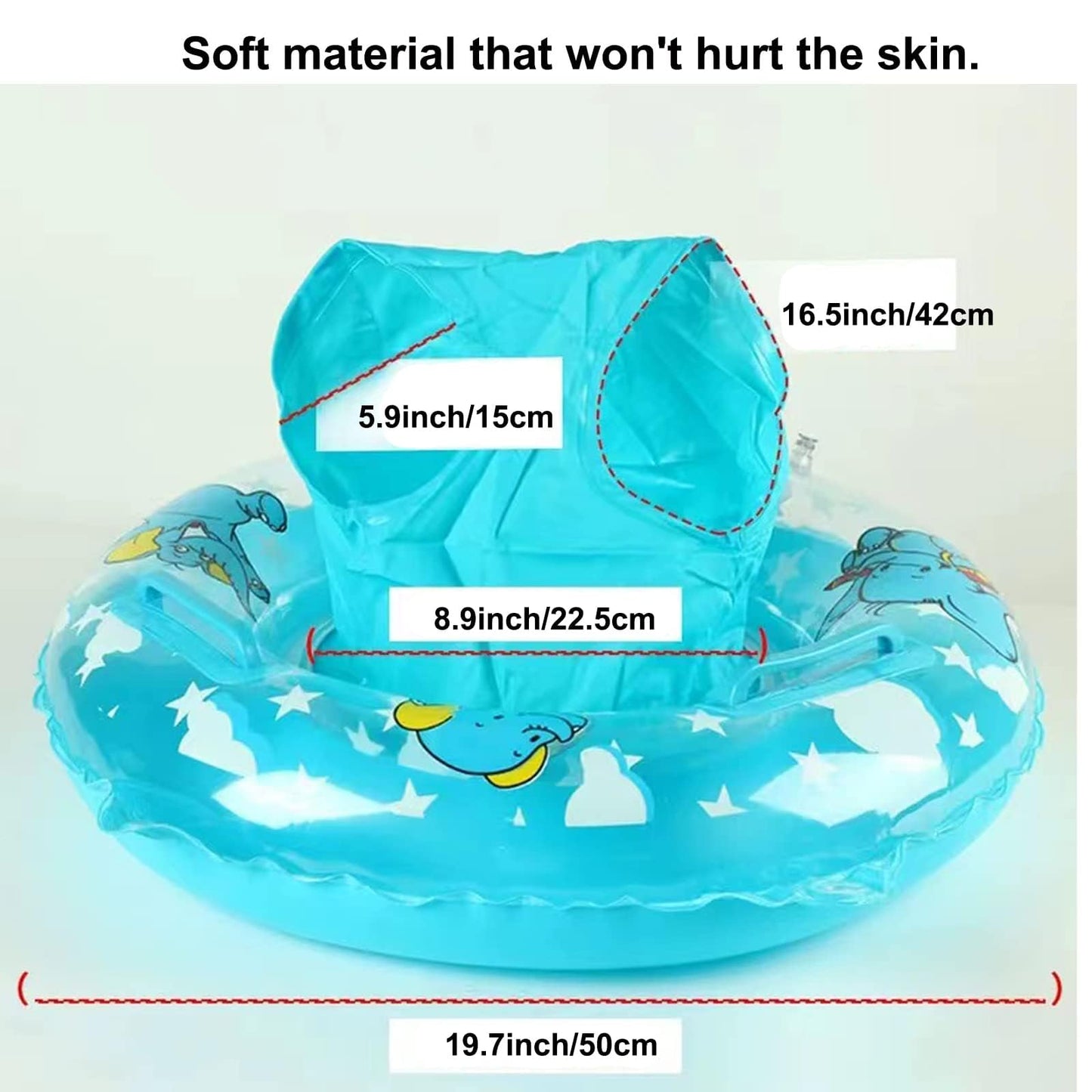 Baby Swimming Float,Inflatable Swimming Ring With Float Seat For 3-48Months Children,Baby Swimming Ring With Safety Handles,Bath