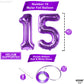 Katchon Purple 2-Piece Number 15 Balloon Set - 40 Inch, 15Th Birthday & Anniversary Decorations For Girls