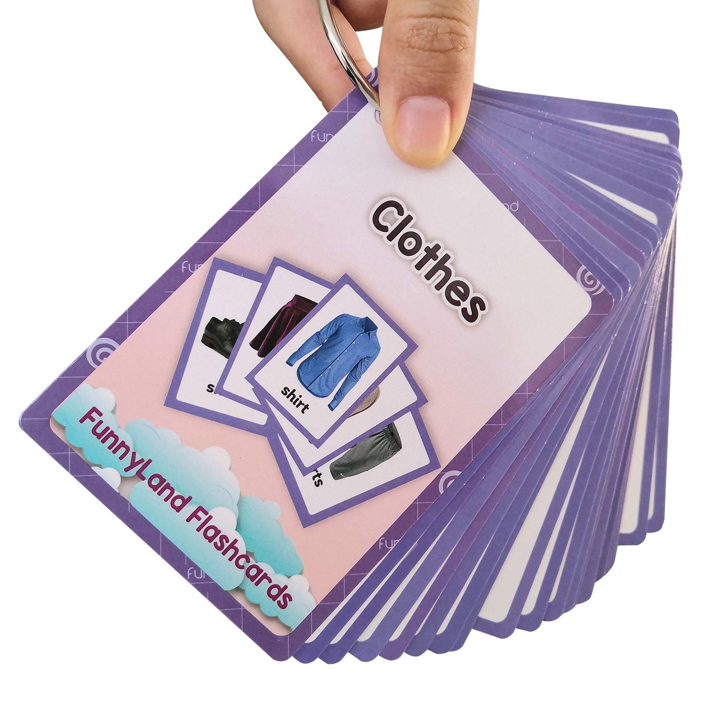 34PCS/Set Clothes Kids Gifts English Flash Cards Pocket Card Educational Learning Baby Toys for Children Pre-Kindergarten